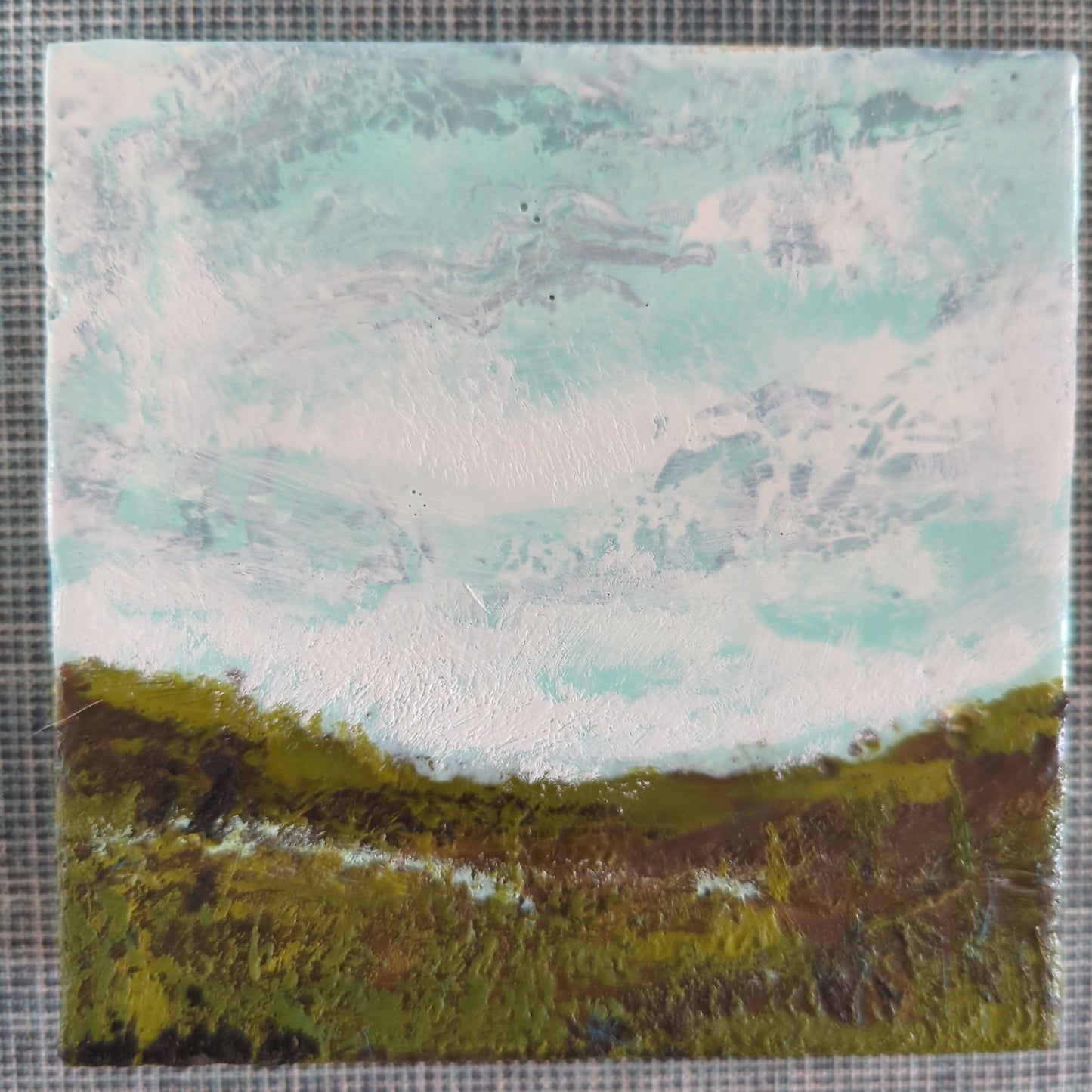 Landscapes (encaustic on wood)
