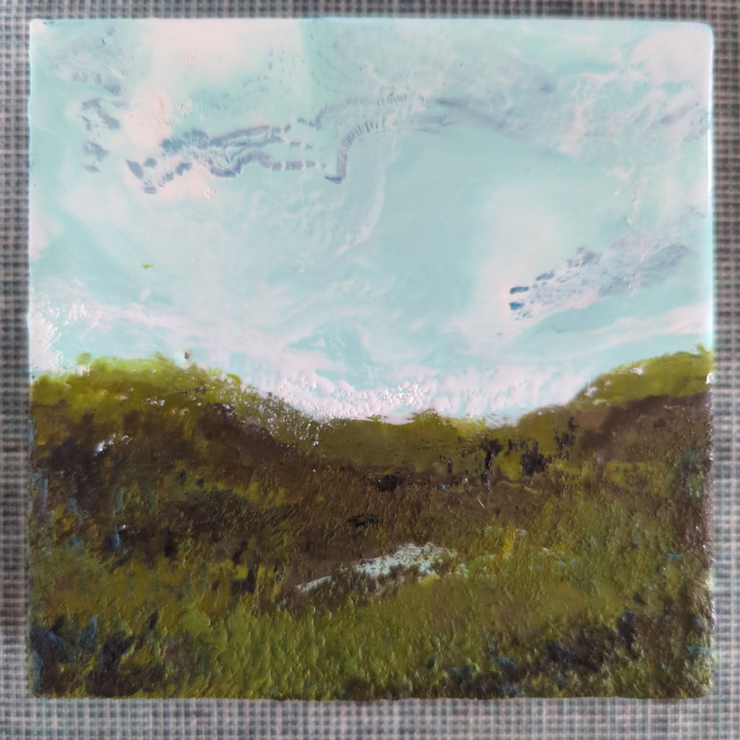 Landscapes (encaustic on wood)