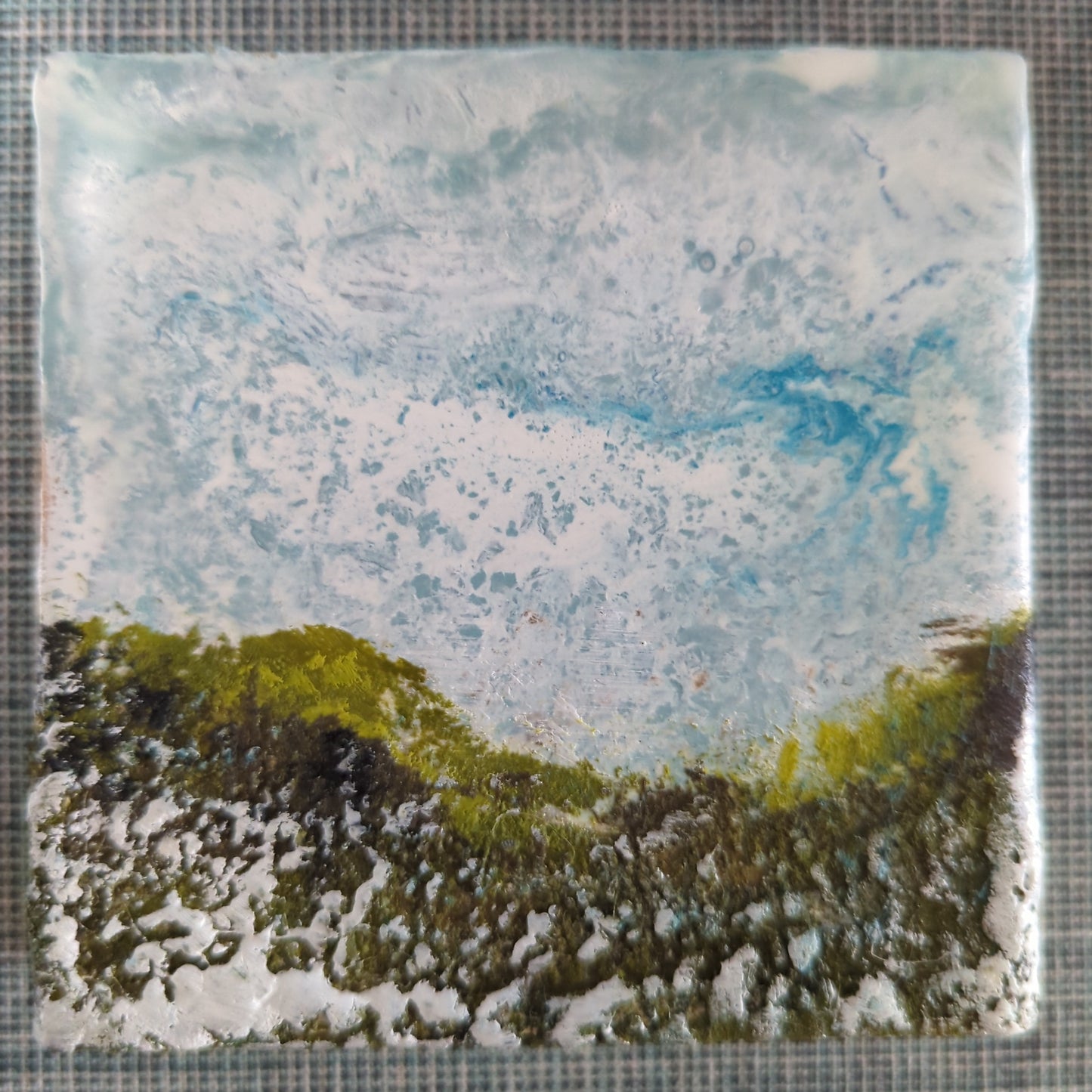 Landscapes (encaustic on wood)