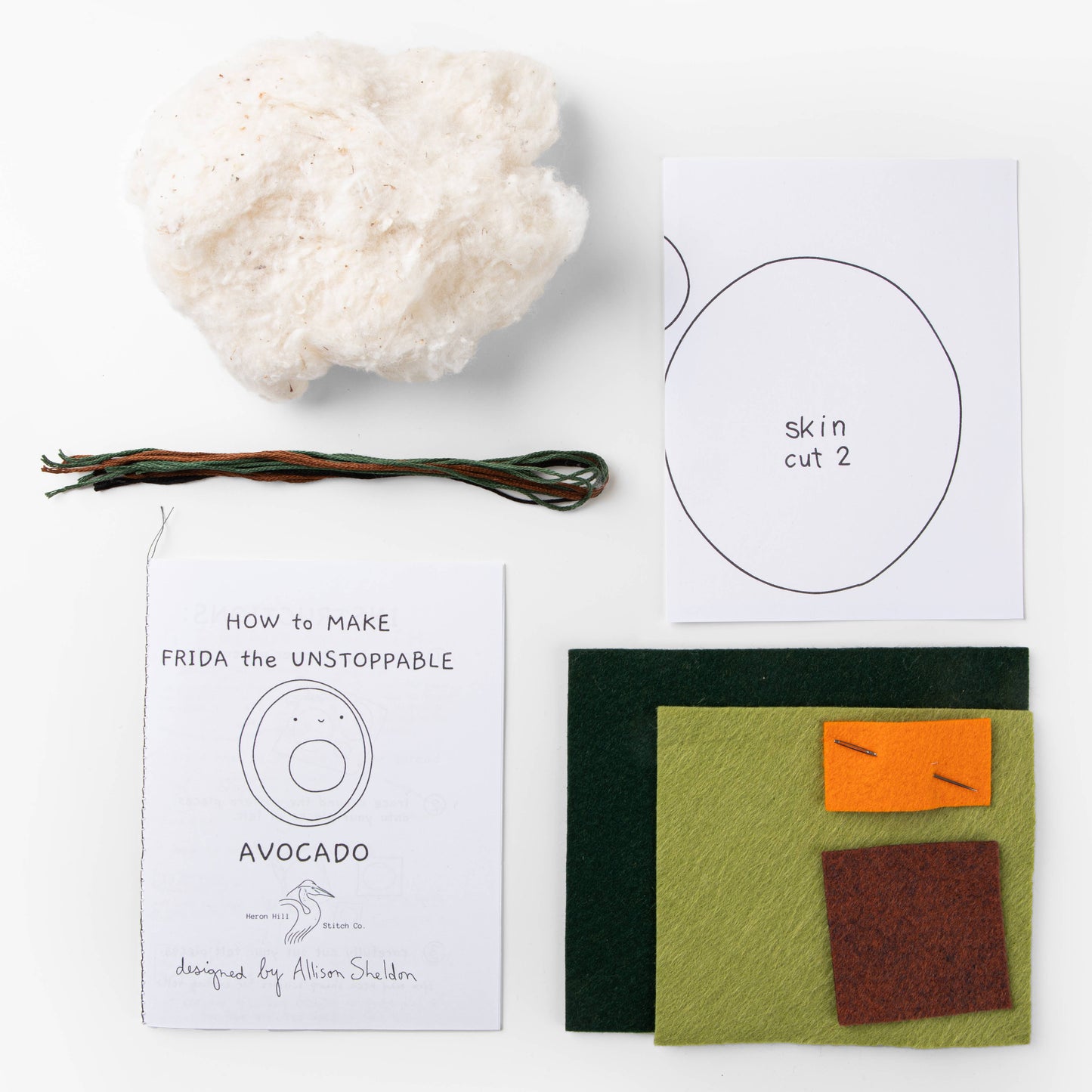 Frida the Unstoppable Avocado stitchin' kit