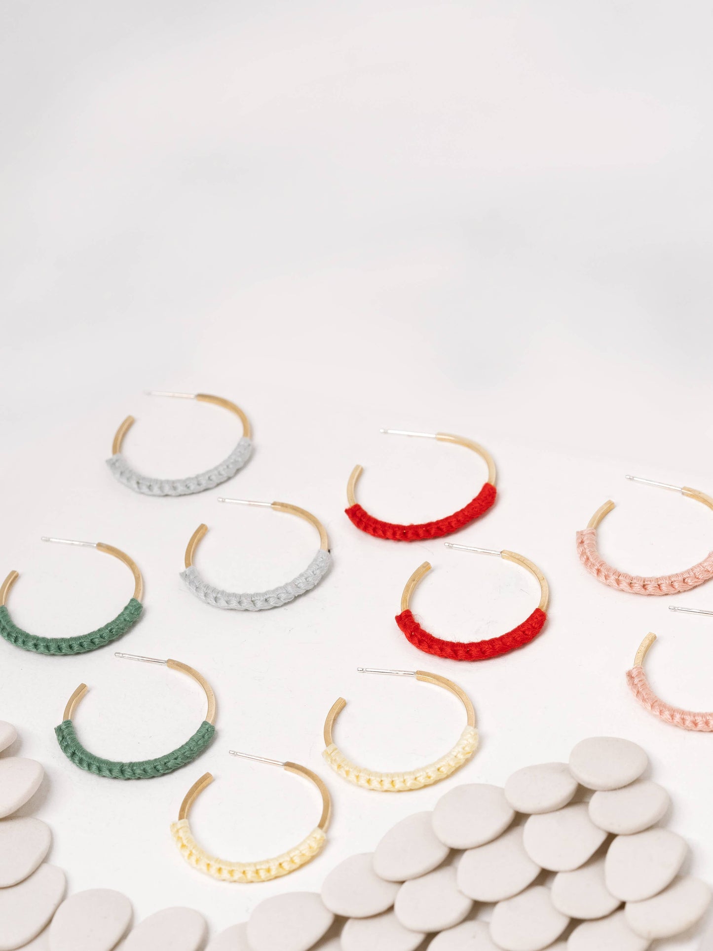 Macramé Hoops: Blush