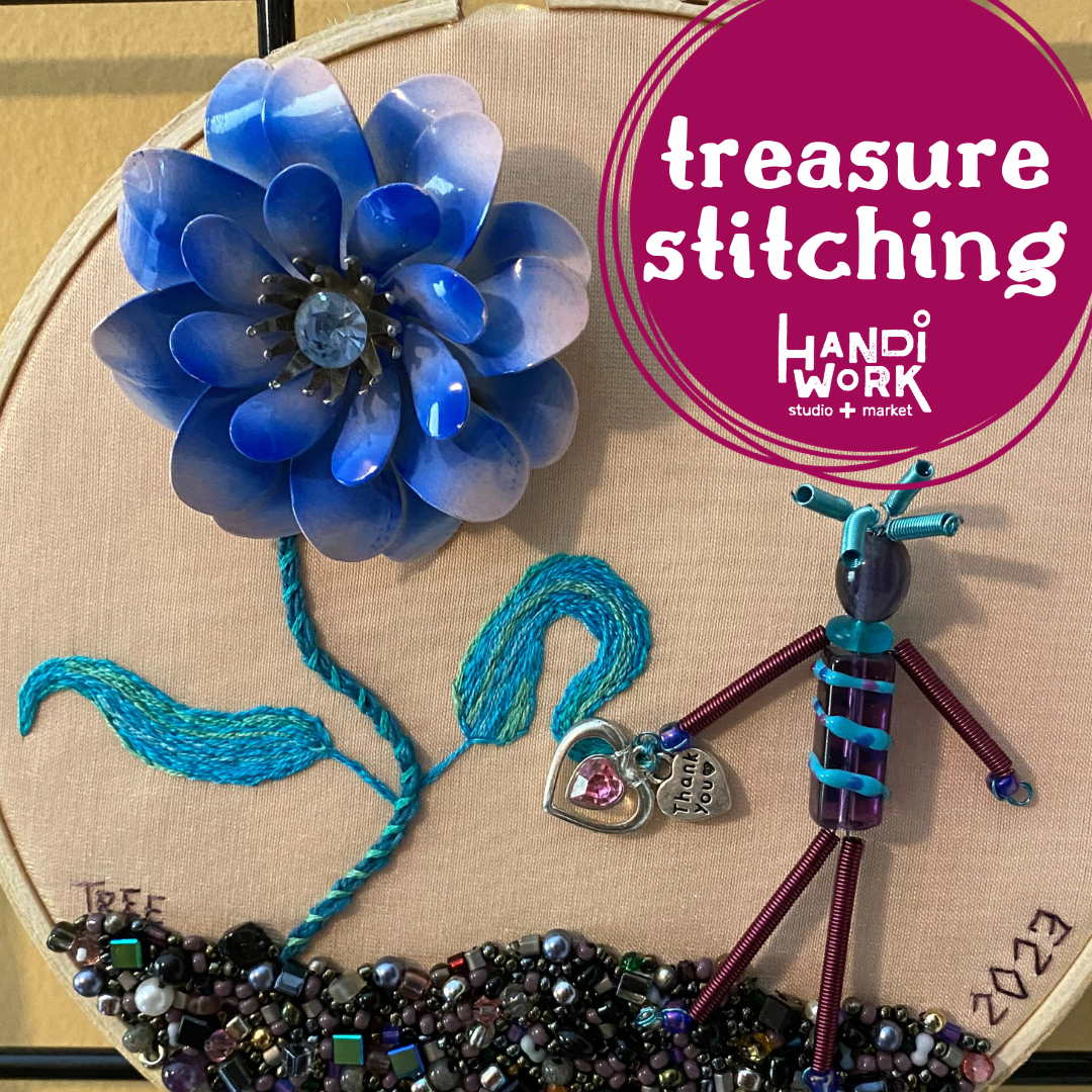 Treasure Stitching: transforming trinkets into embroidery art