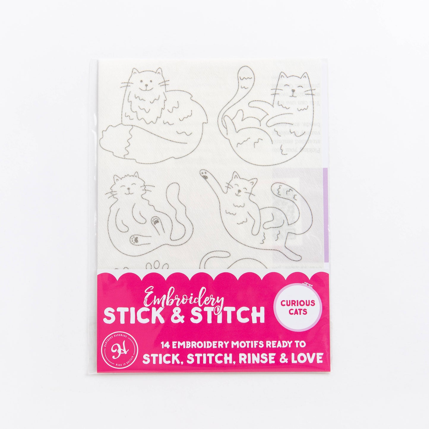 Curious Cats stick & stitch embroidery set