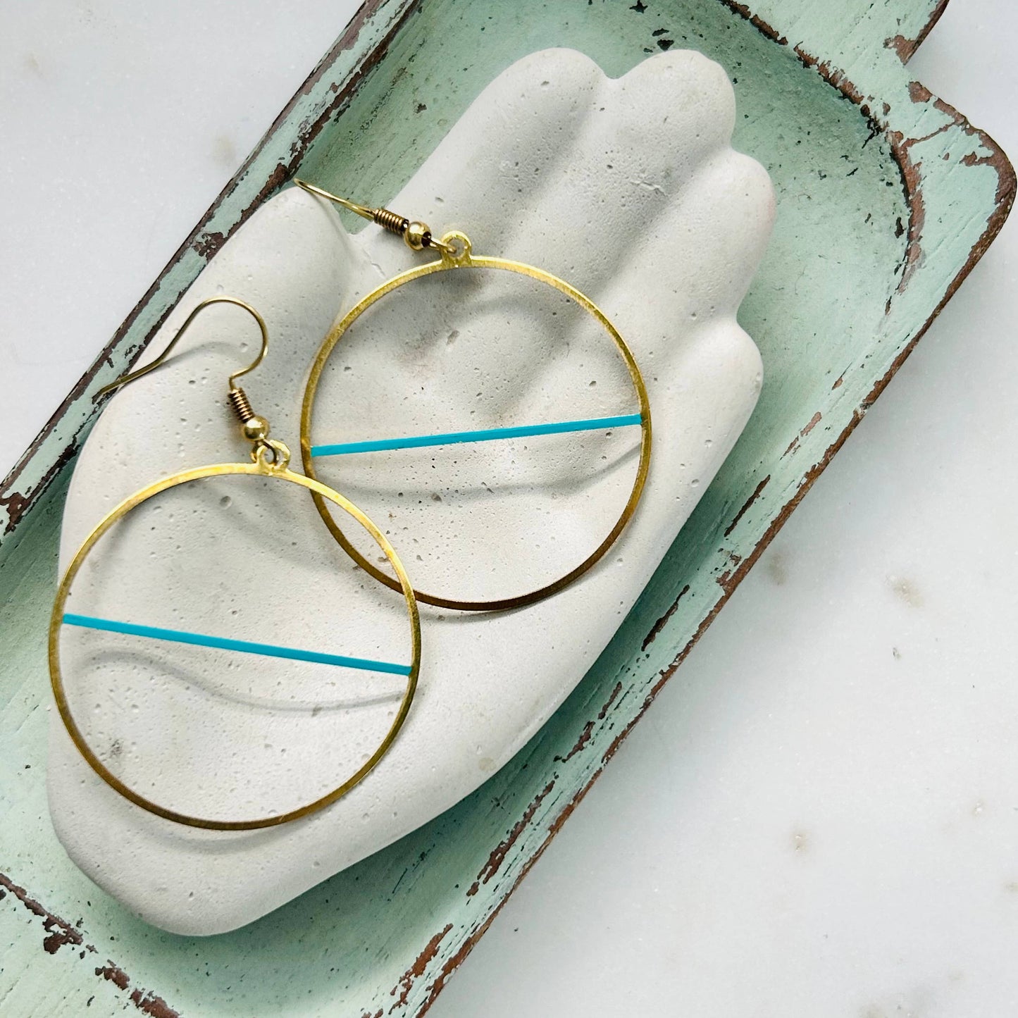 Horizon Line Jade Earrings