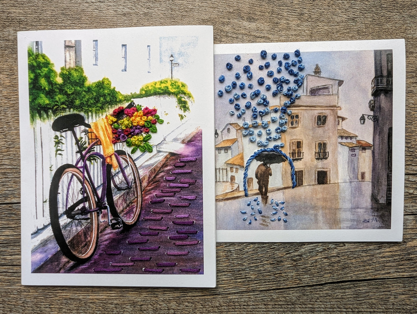 A Stitch in Time: embroidering postcards