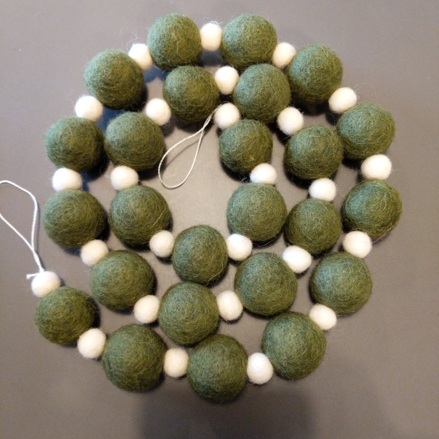 Felted wool bead garland