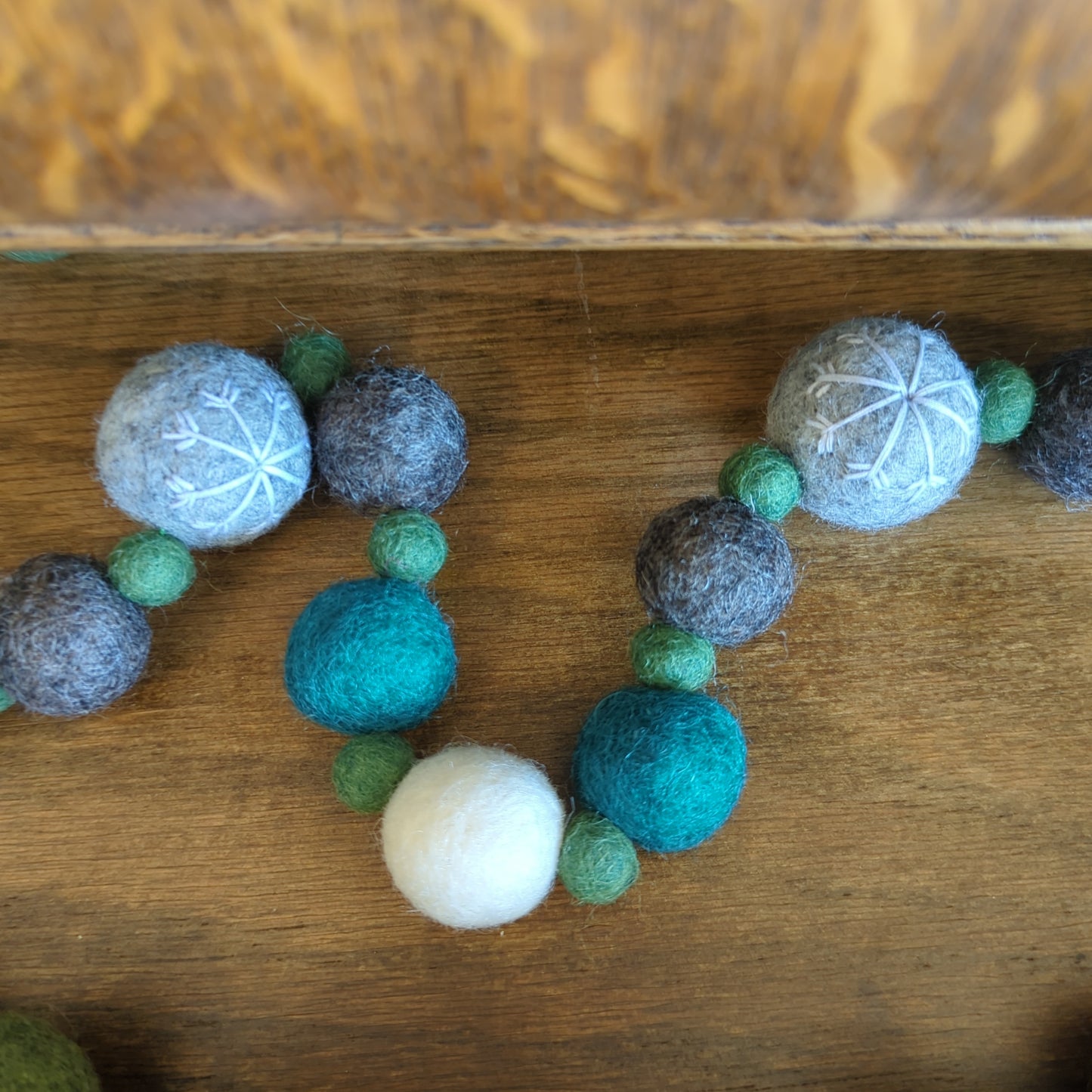 Felted wool bead garland