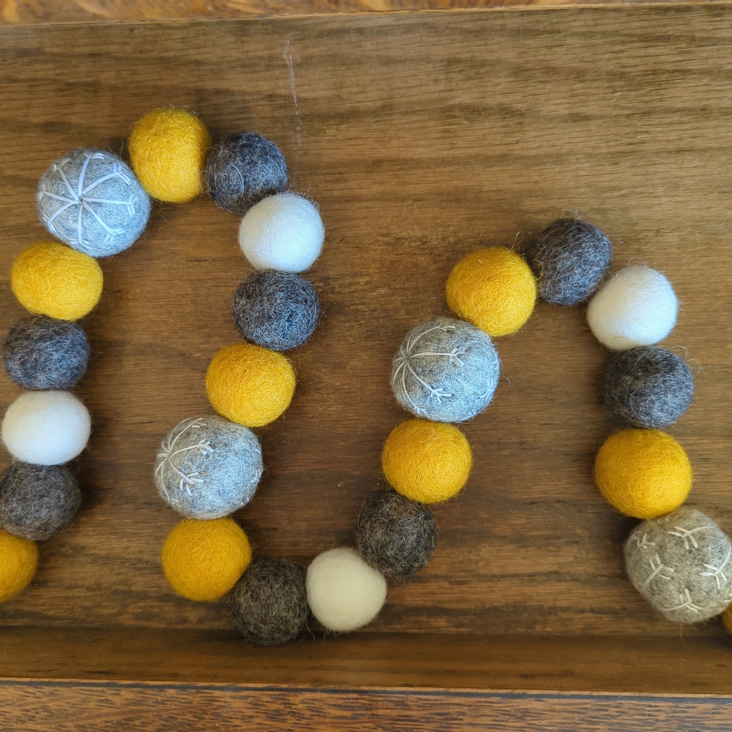Felted wool bead garland