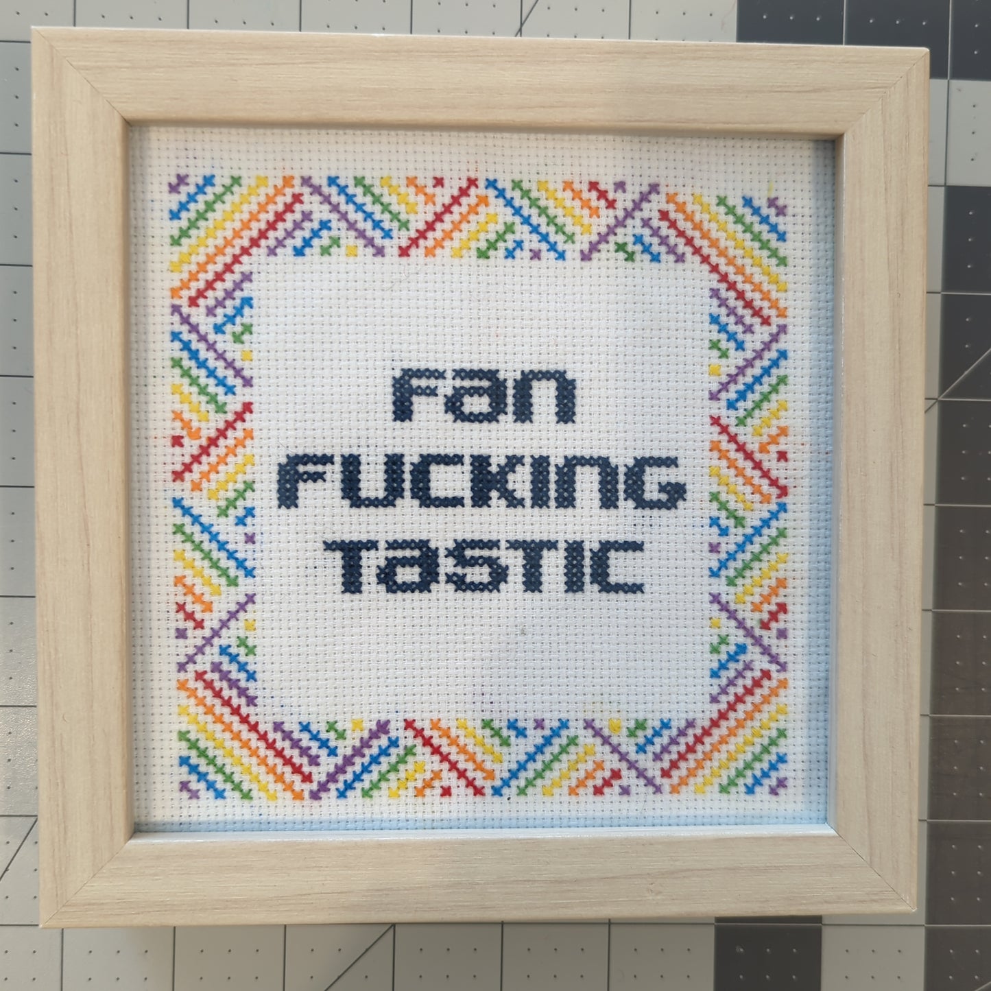 Framed cross stitch
