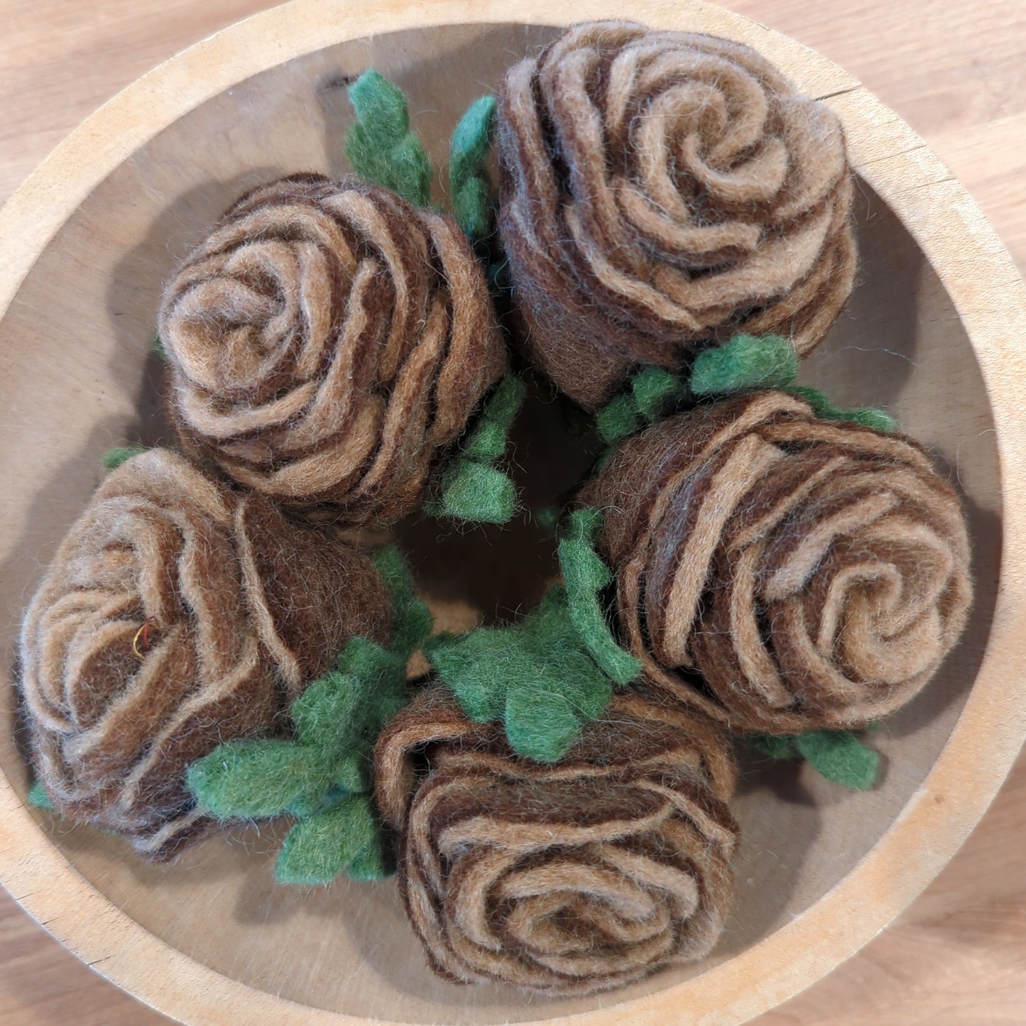 Felt pine cones