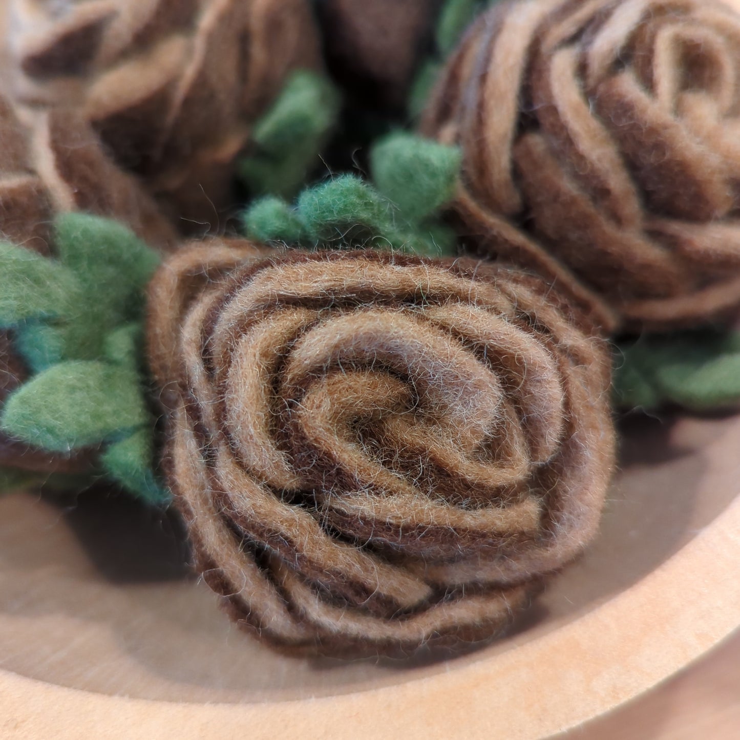 Felt pine cones