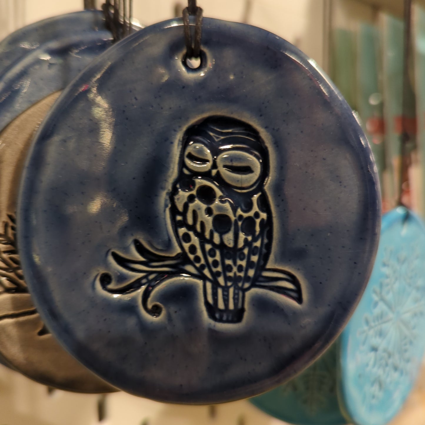 Stamped ceramic ornaments