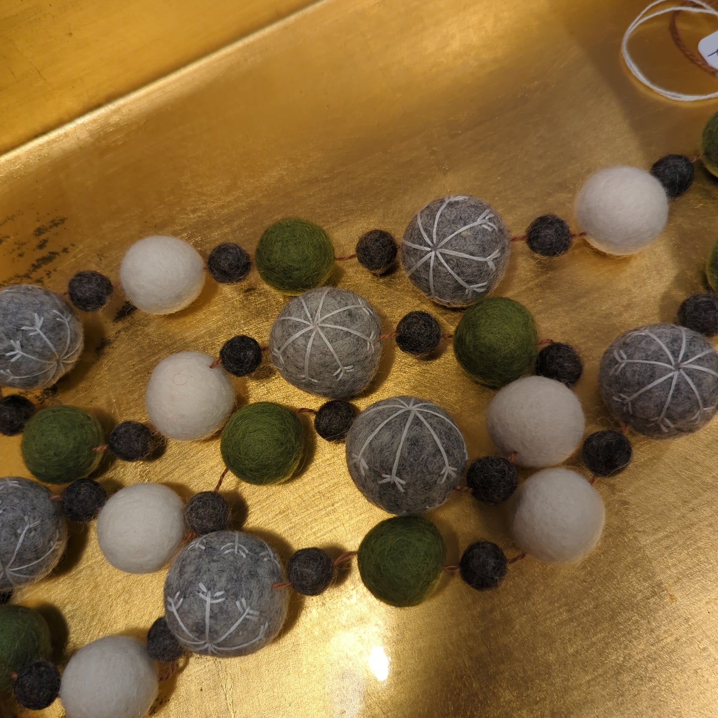 Felted wool bead garland