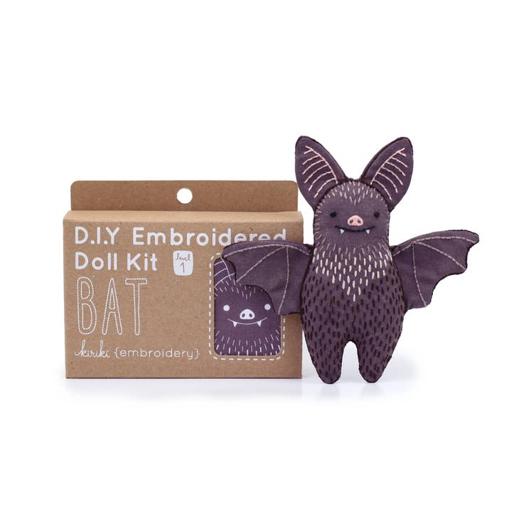 Embroidered animal doll kits