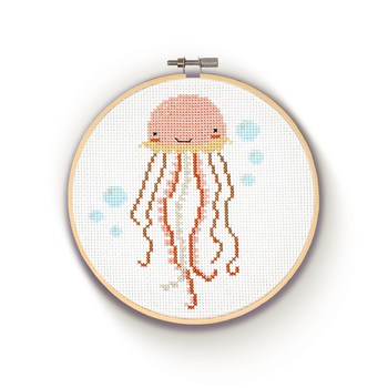 Ocean Life cross stitch hoop kits