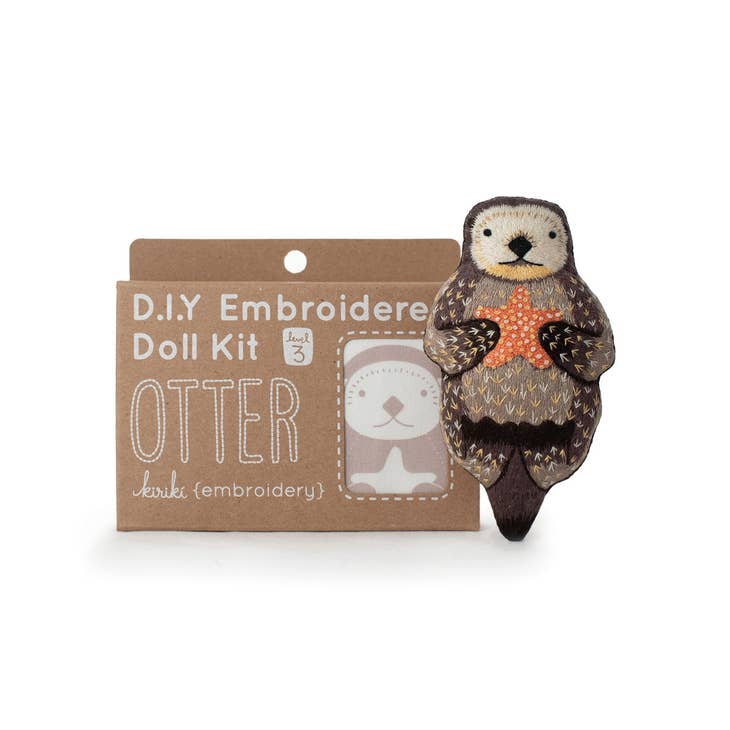 Embroidered animal doll kits