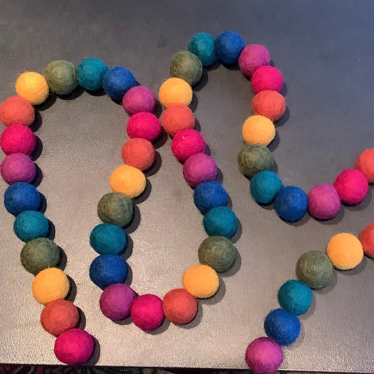 Felted wool bead garland