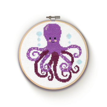 Ocean Life cross stitch hoop kits