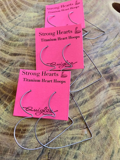 Strong Hearts titanium hoops