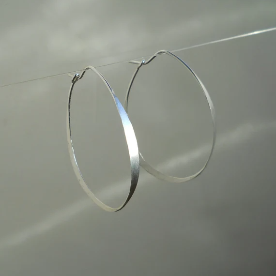 Michelle Estell hammered hoops: sterling silver