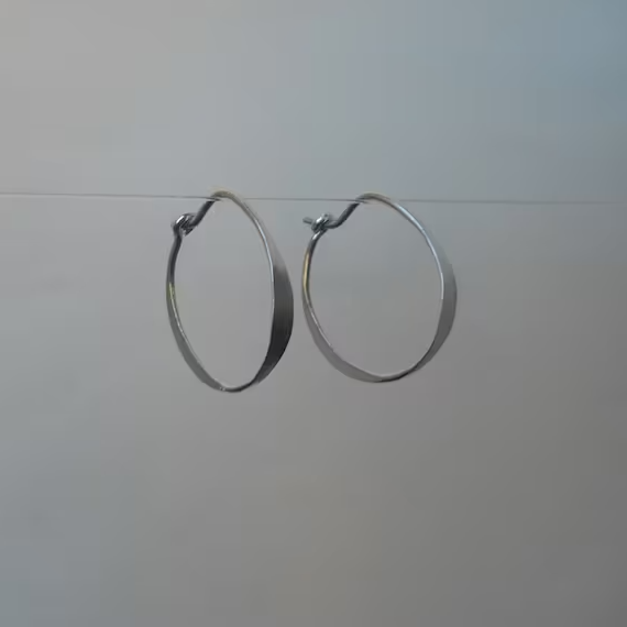 Michelle Estell hammered hoops: sterling silver