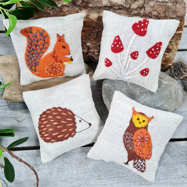 Linen lavender sachet hand stitching kit