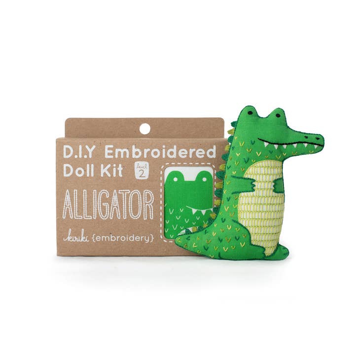 Embroidered animal doll kits
