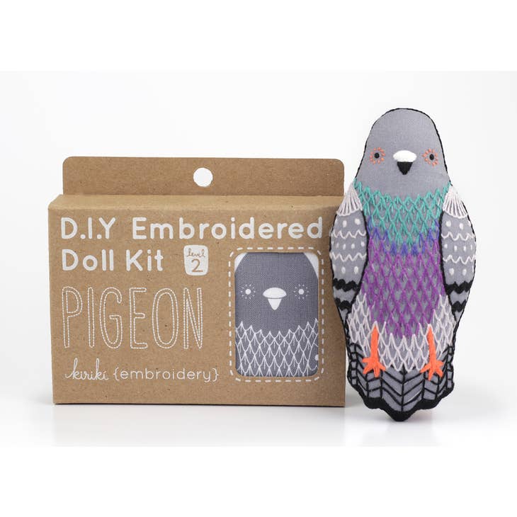 Embroidered animal doll kits