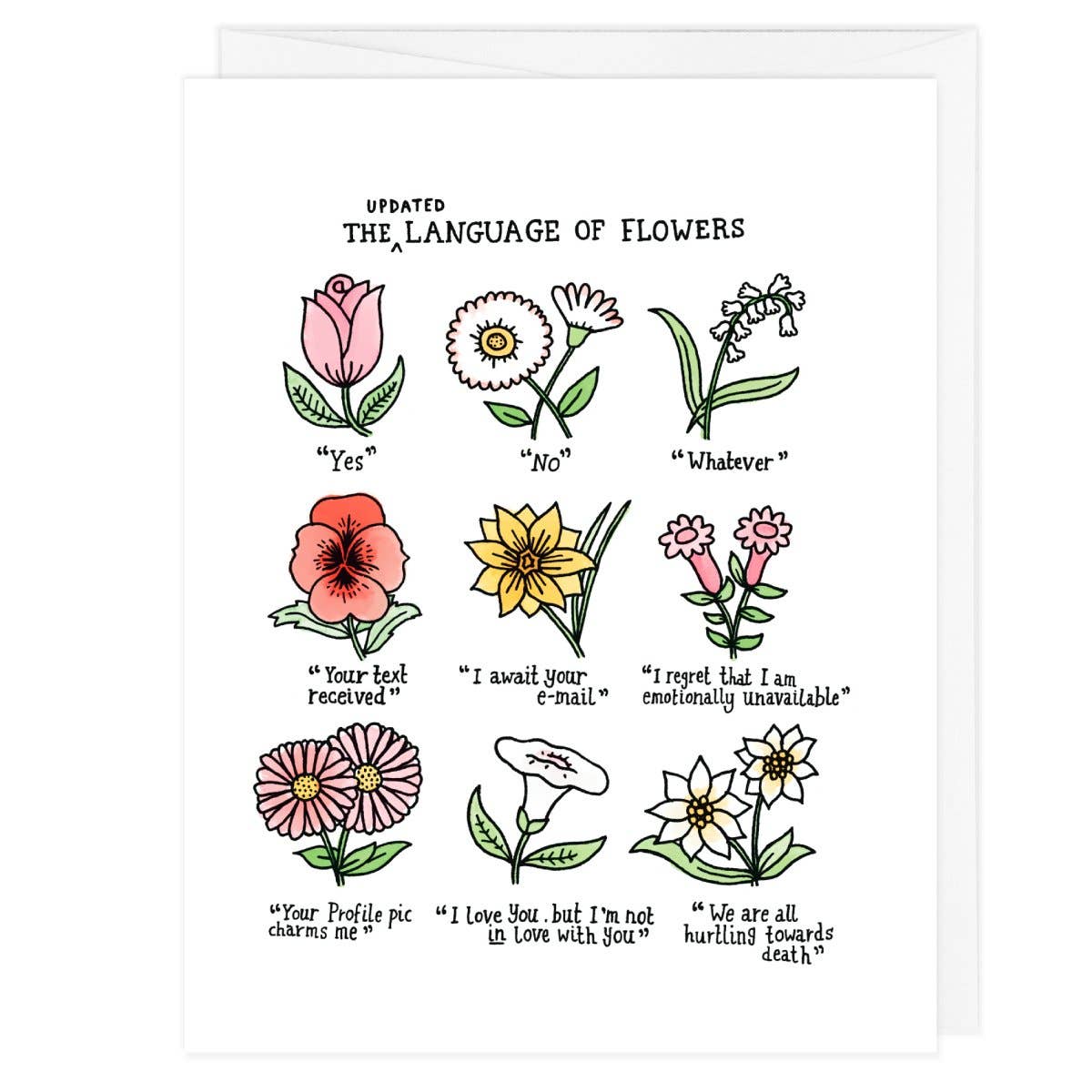 (Updated) Language Of Flowers note card