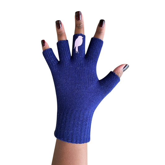 Flip 'em the bird gloves (pink / navy)