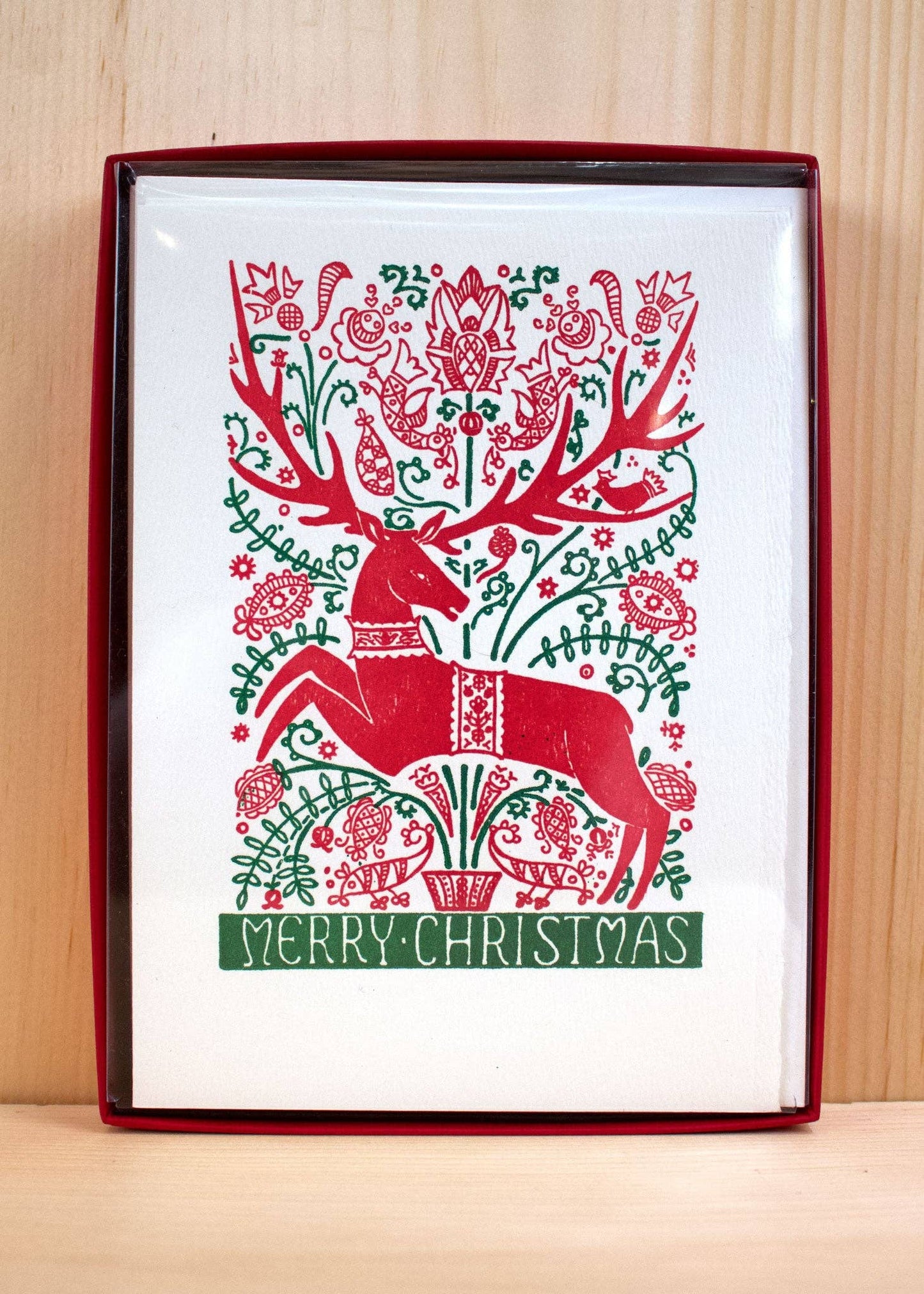 Folk Deer Merry Christmas (Box of 8)