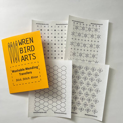 Stick and stitch sashiko transfers (set #7 gold)