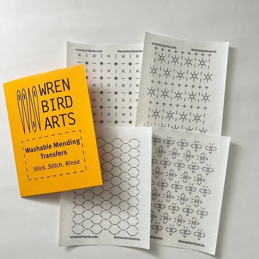 Stick and stitch sashiko transfers (set #7 gold)