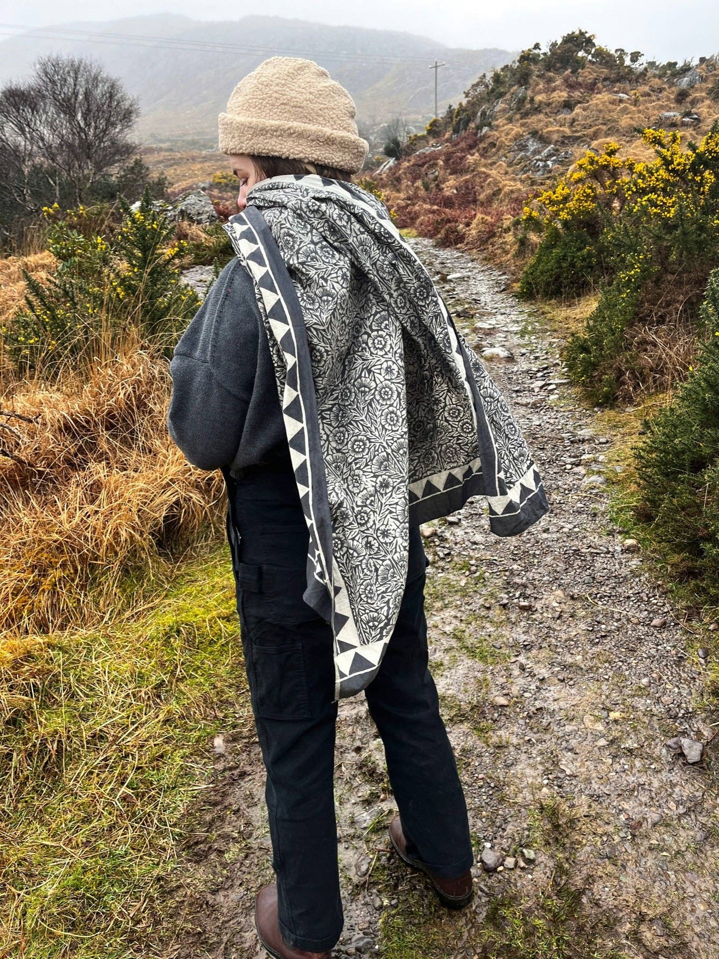 Katharine Watson oversize block printed scarf