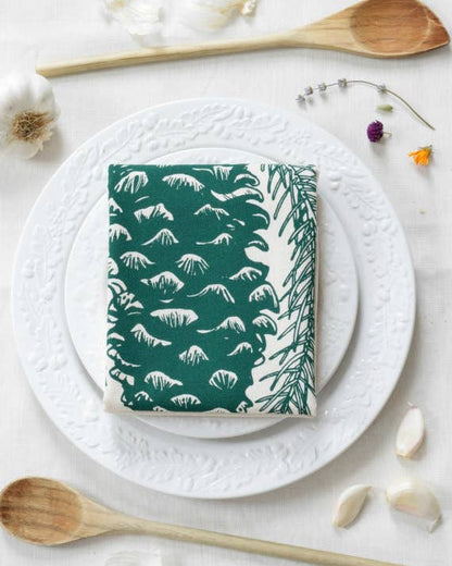 Pine Cone Tea Towel (green)