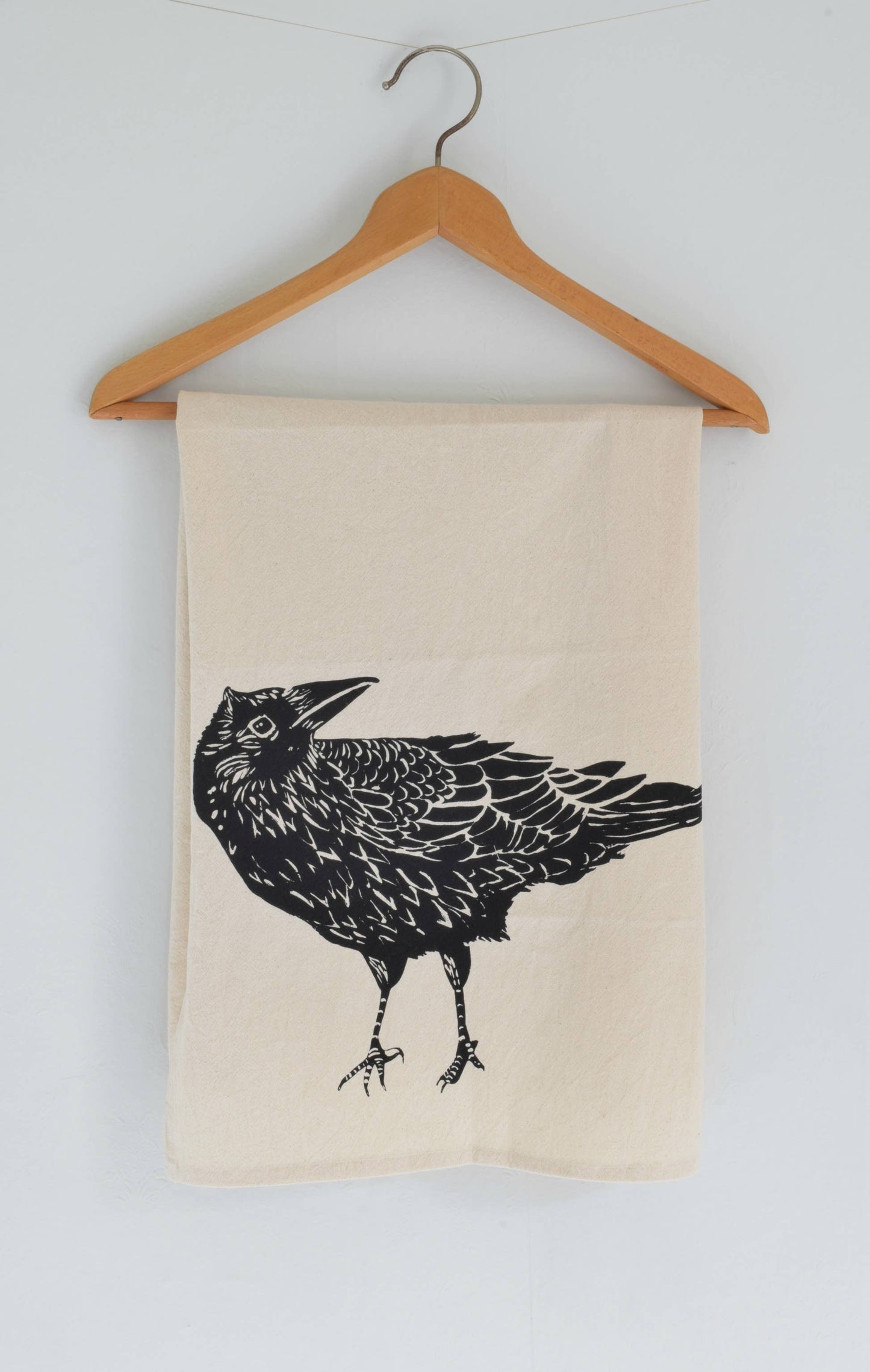 Crow Tea Towel (black)