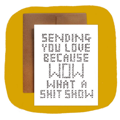 CROSS STITCH SHIT SHOW greeting card