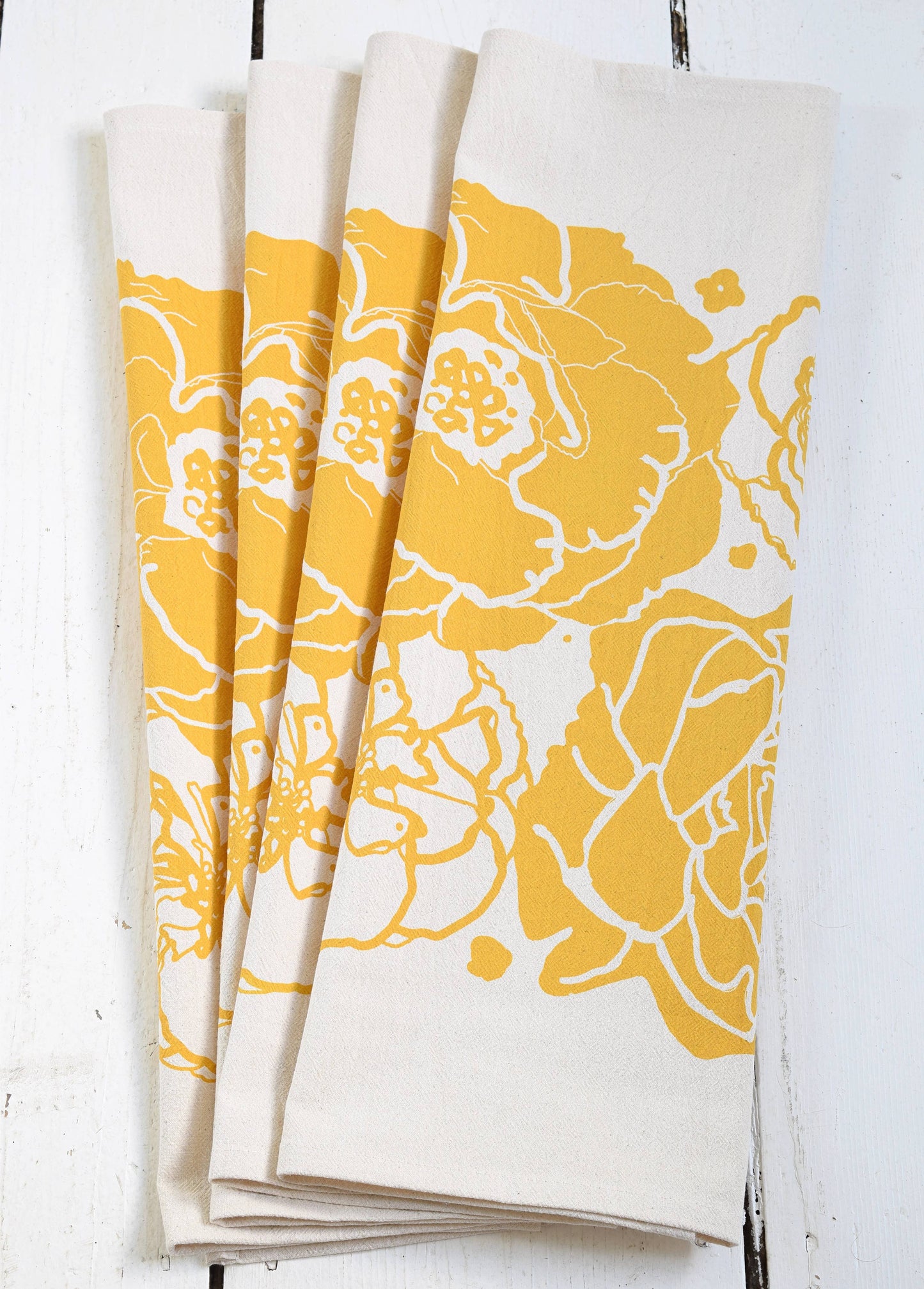 Peony Blossom Napkins (mustard) set of 4