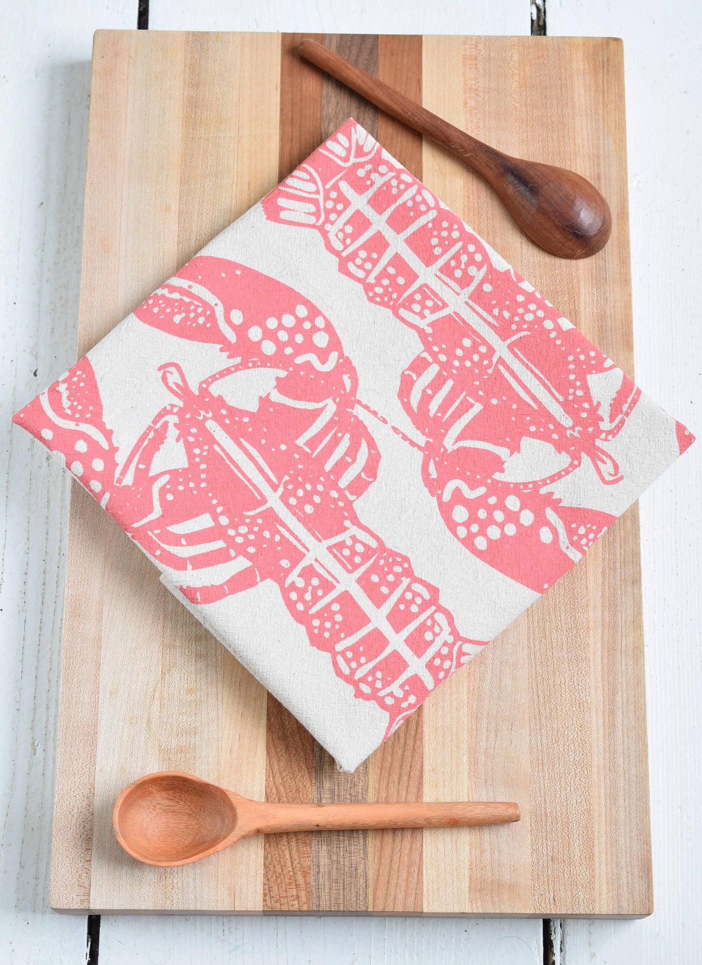 Double Lobster Tea Towel (pink)