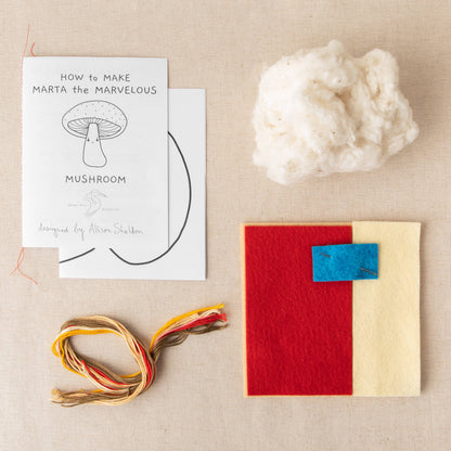 Marta the Marvelous Mushroom stitchin' kit