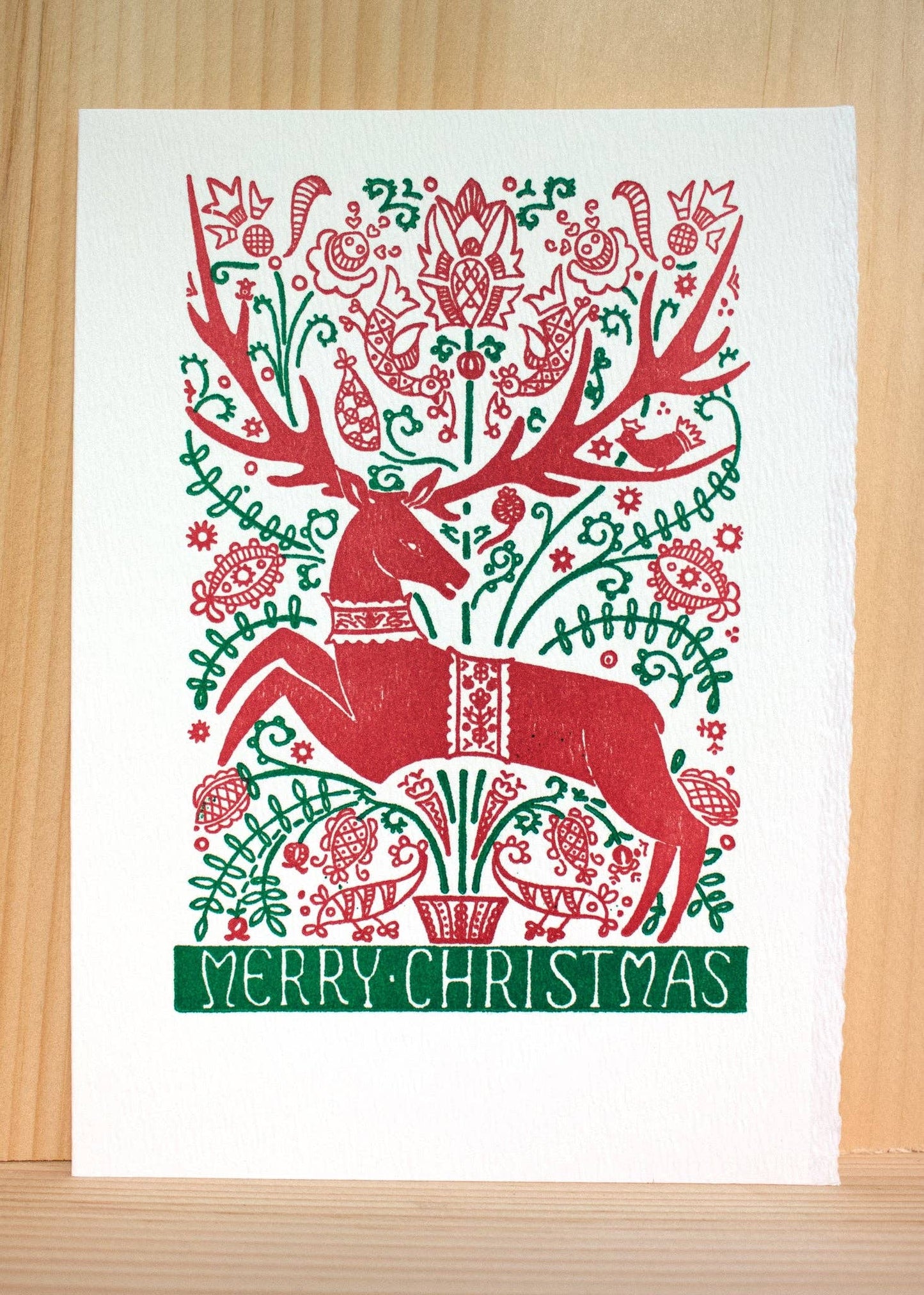 Folk Deer Merry Christmas (Box of 8)