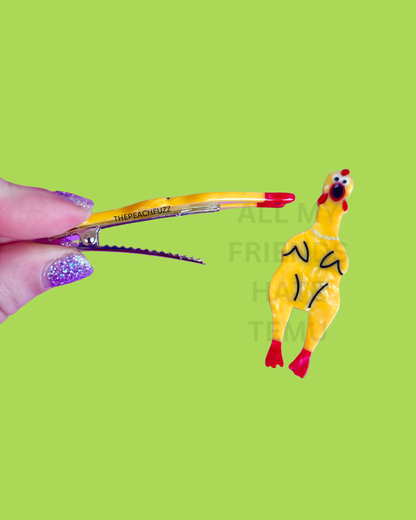 Rubber Chicken Hair Clip (set of 2)