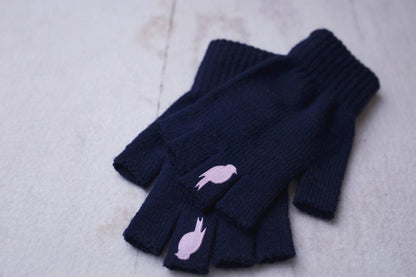 Flip 'em the bird gloves (pink / navy)