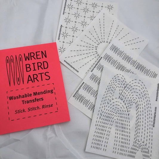 Stick and stitch sashiko transfers (set #2 red)