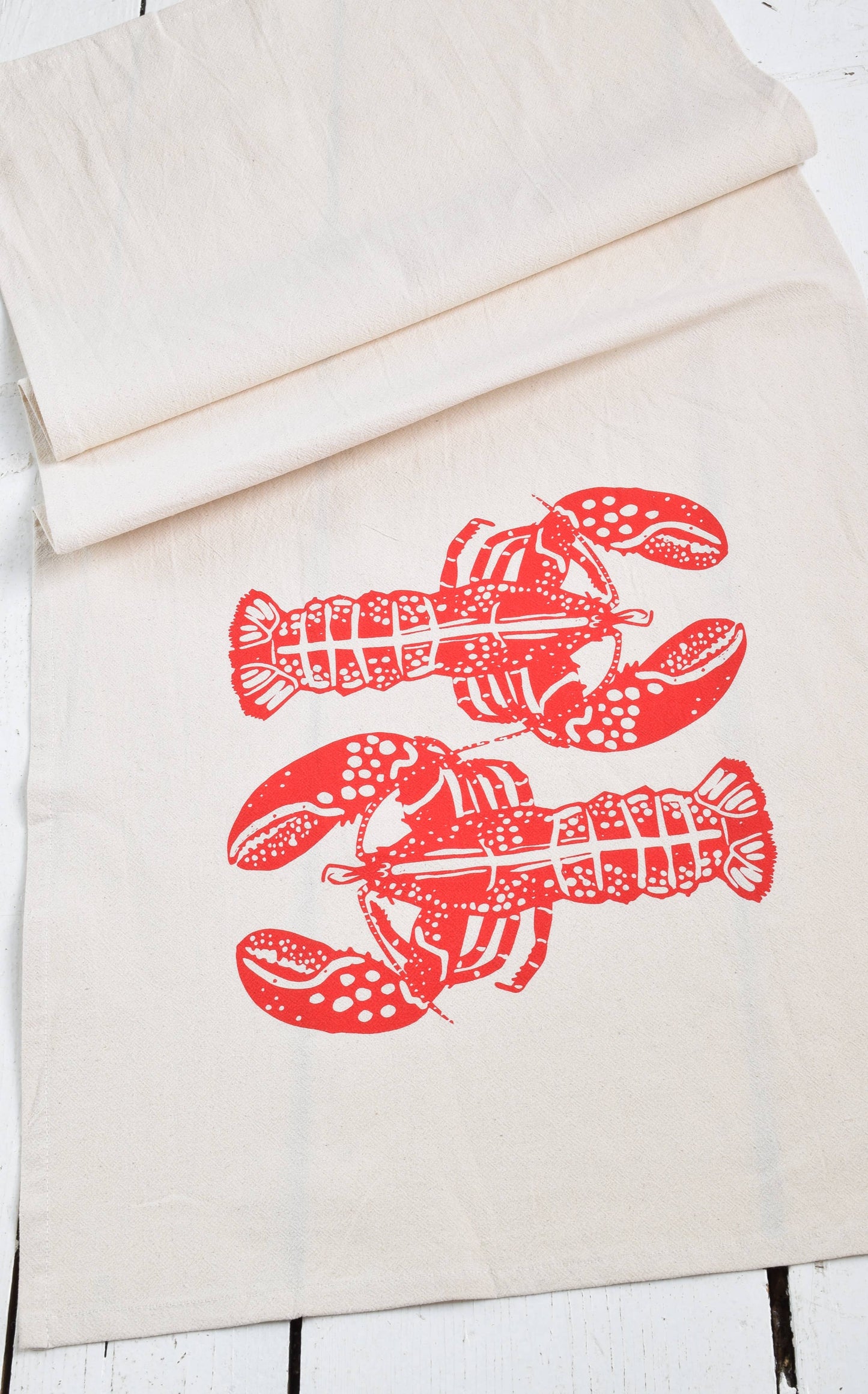 Double Lobster Tea Towel (red)