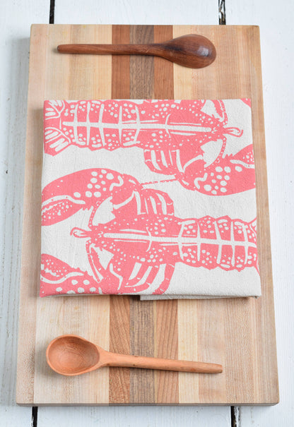 Double Lobster Tea Towel (pink)