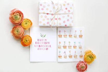 Birthday Cupcakes Greeting Card
