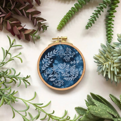 Cyanotype Forage beginner embroidery kit