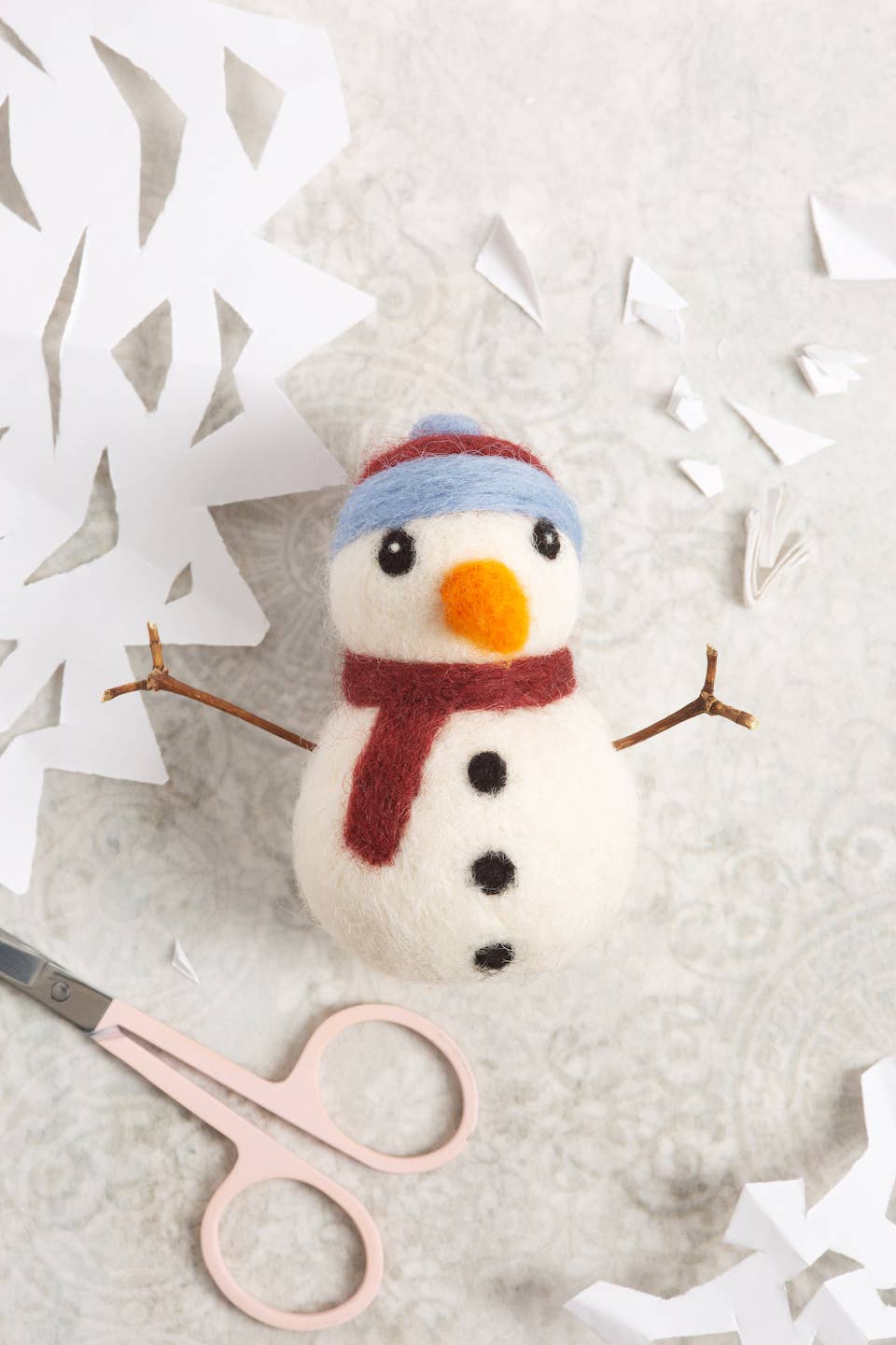 Snowman Mini Needle Felting Kit