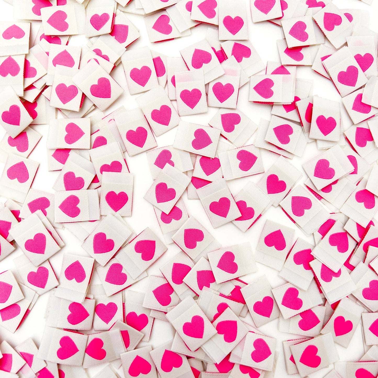 Pink Heart woven maker labels